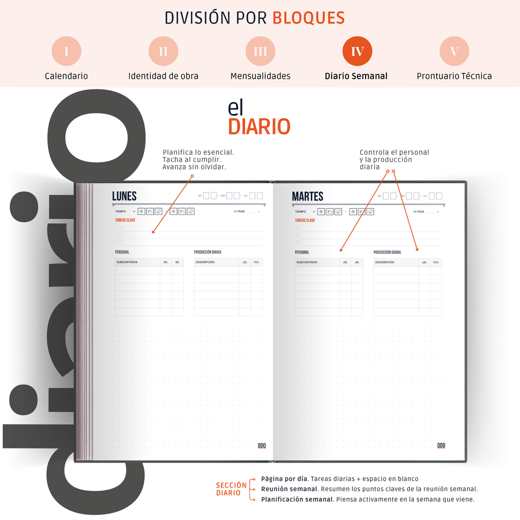 Diario de Obra — Cuaderno de Gestión para Jefes de Obra